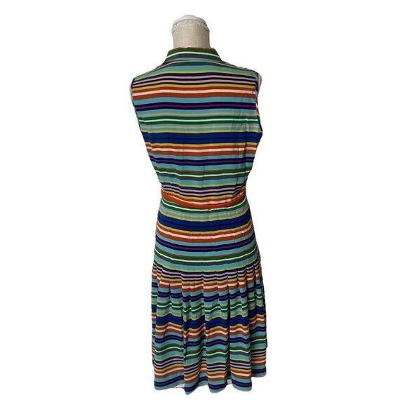 Calvin Klein Bright Stripe Pleated Dress Size 8 - Picture 5 of 17